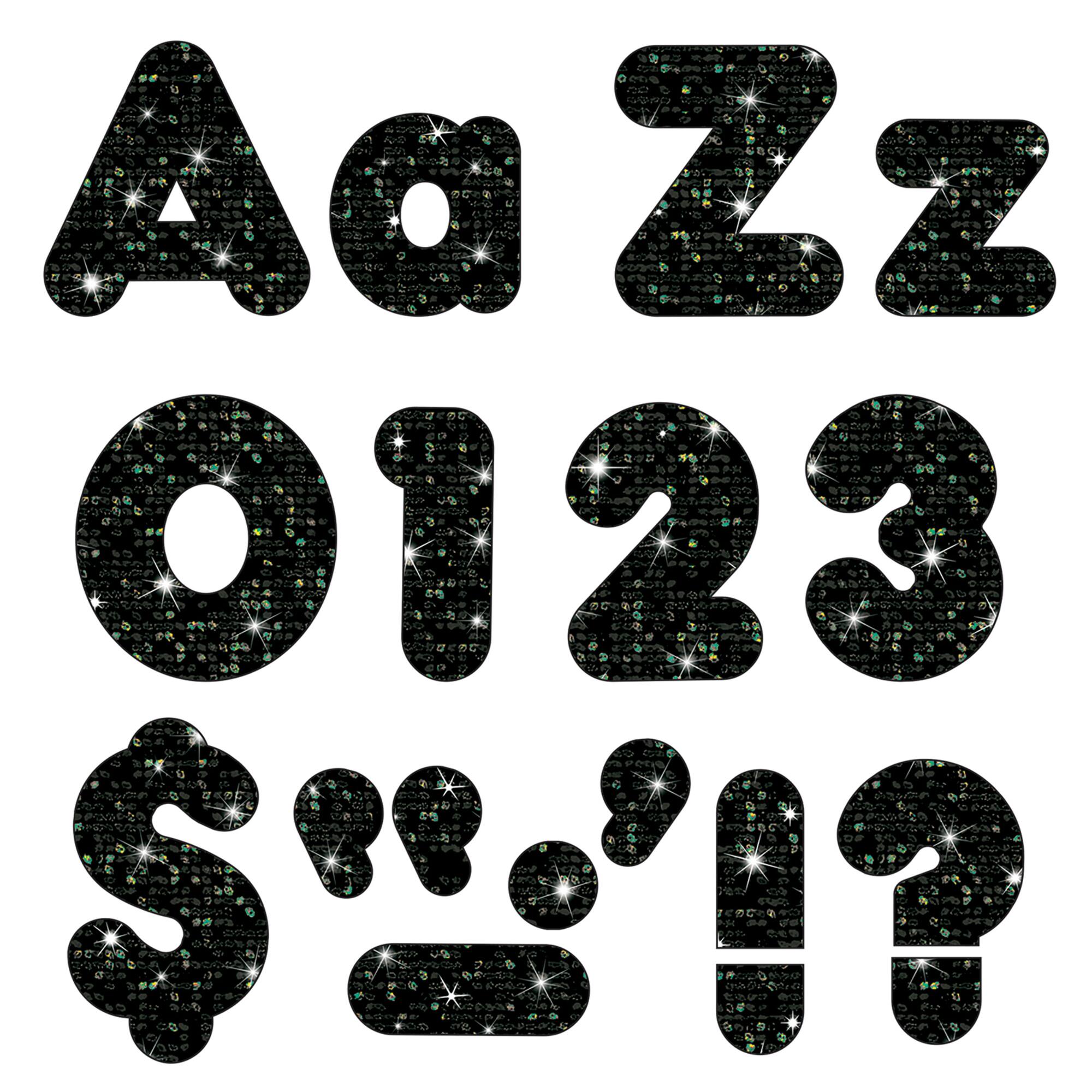 TREND Enterprises® Black Sparkle 4" Casual Combo Ready Letters®, Pack of 3